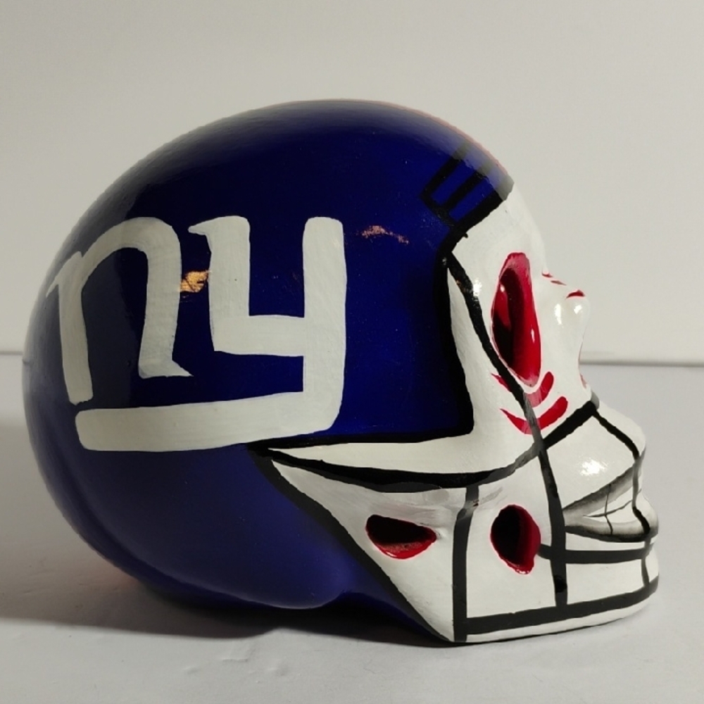 Day Of The Dead Ny Giants Hand Made Hand Painted Sugar Skull Mexican